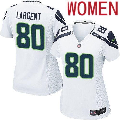 Women Seattle Seahawks #80 Steve Largent Nike White Game NFL Jersey